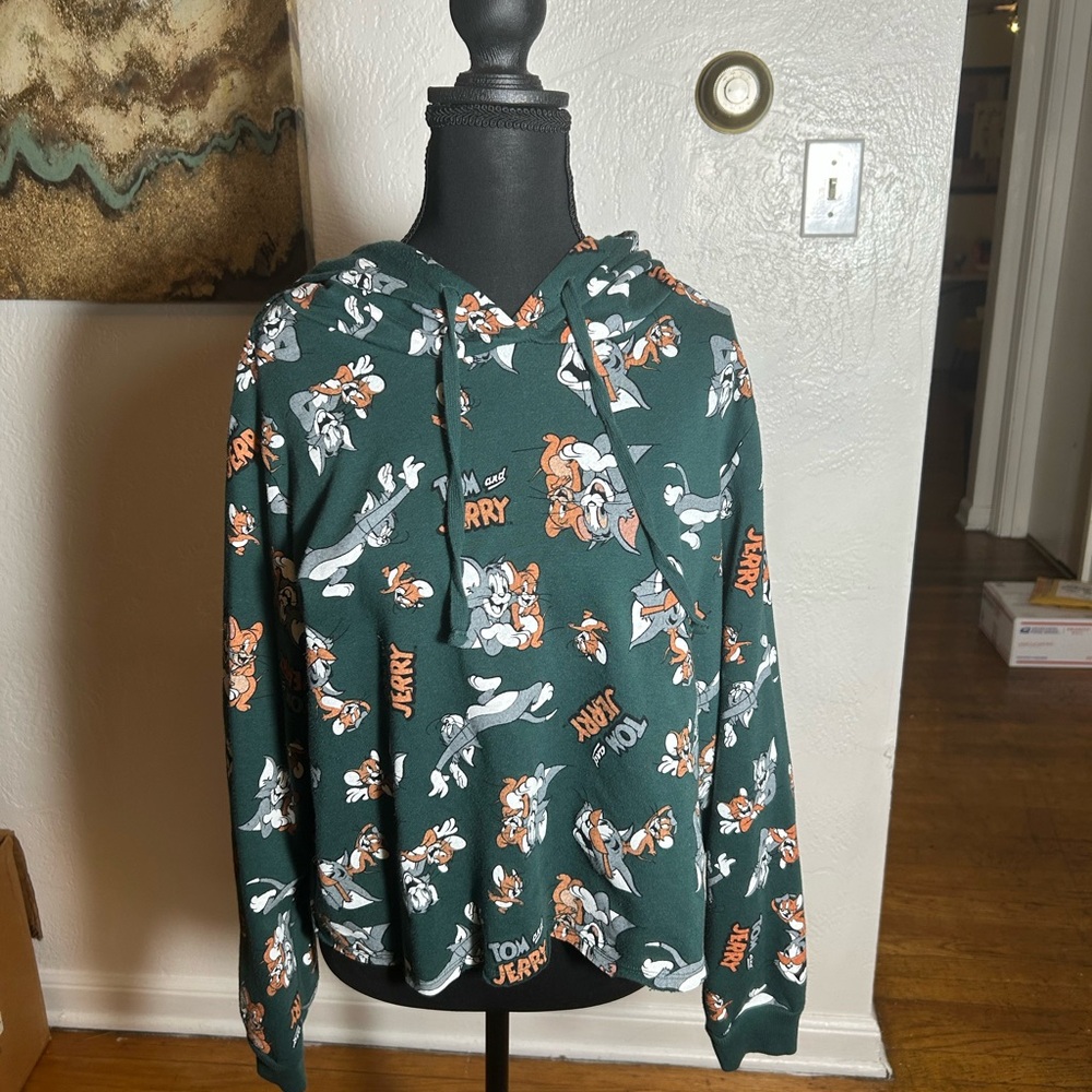 Tom & Jerry Green Graphic Hoodie – XL